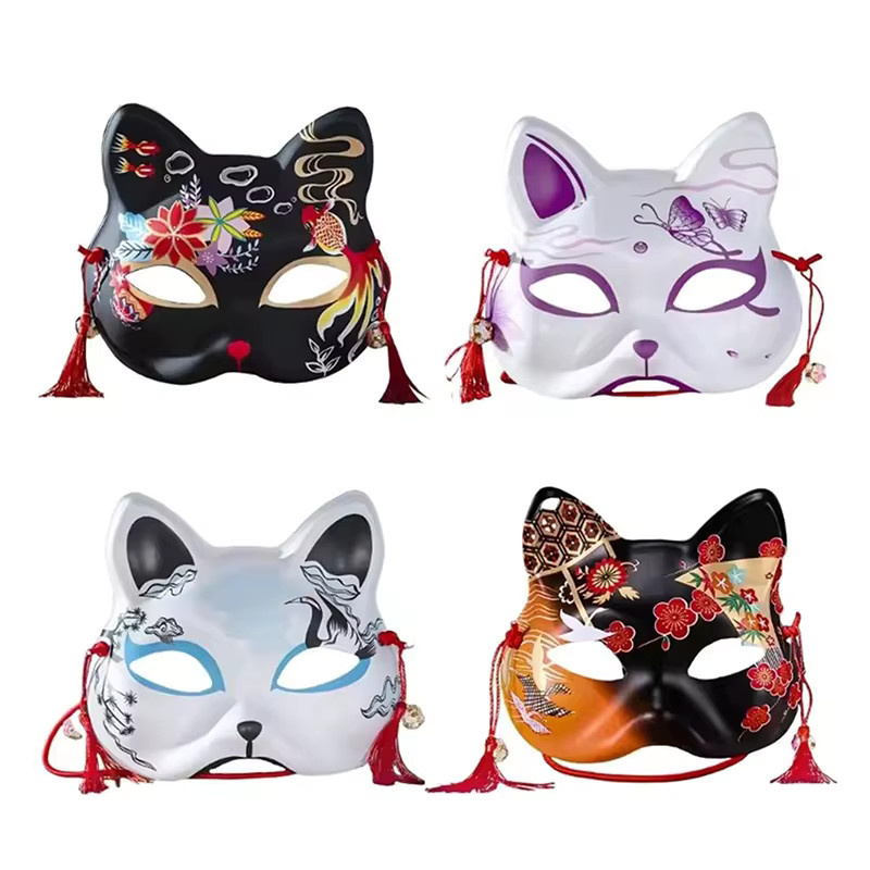 HUA HUA Cosplay-Maske, japanische Katzenmaske, handgefertigte halbe Gesichtsmaske - Bild 6