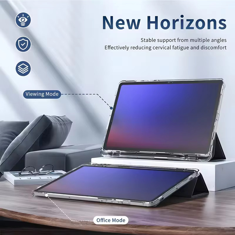 Transparente Schutzhülle für Samsung Galaxy Tab A9, A11, A9+, A11+, S9, S9 FE, S10, S10 FE und S10 Lite in Grau mit Anti-Vergilbungs-Effekt - Bild 3