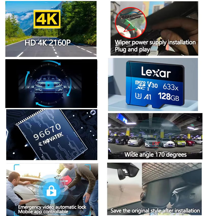 CARBAOHUI 4K UHD Dash Cam für Polestar 2, Plug and Play Auto DVR Videorecorder, Schwarz - Bild 6
