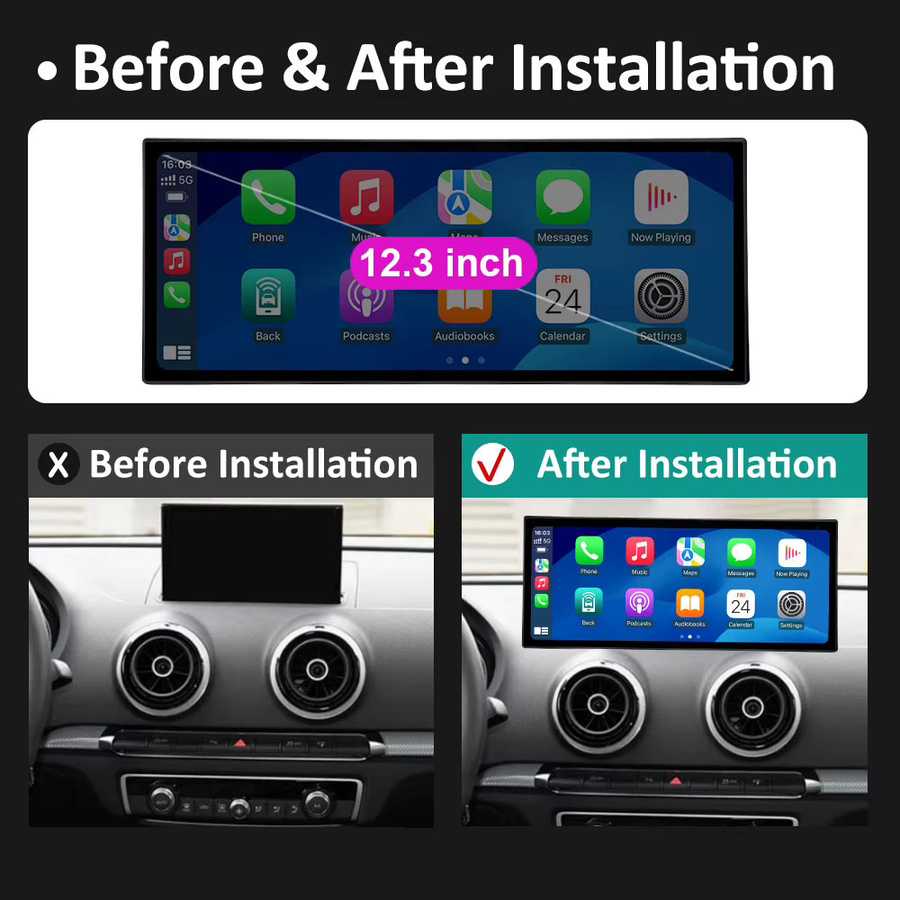 LIARO-NAVI Android 16 Autoradio für Audi A3 (2013-2020) mit 8 Kern, 8+128GB, QLED Touchscreen, Carplay, WIFI, 4G, GPS und Bluetooth in Schwarz - Bild 6