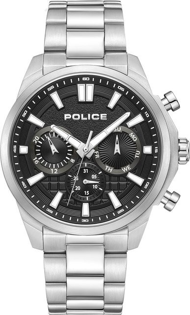 Police Herrenuhr Rangy, Quarz, Edelstahl, 44 mm, Schwarz, 5 ATM - Bild 1