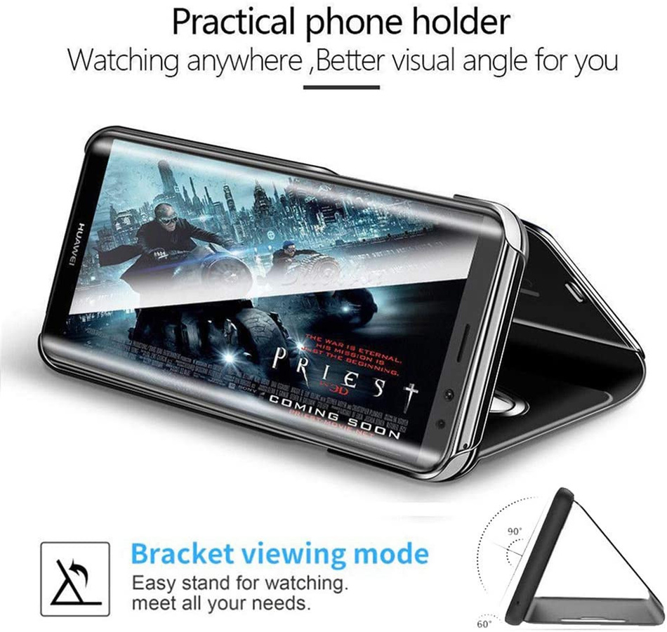 Spiegel Smart Protect Leder Flip Hülle mit Ständer Funktion für Samsung Galaxy S25 S26 Ultra S24 Plus S23 Plus S21 S20 FE transparent - Bild 3