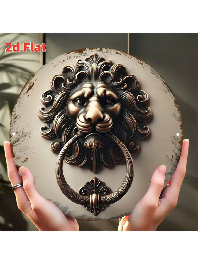 CIFBUY Klassische Löwenkopf-Türklingel aus Metall in Gold für Innen- und Außenbereich - Bild 5