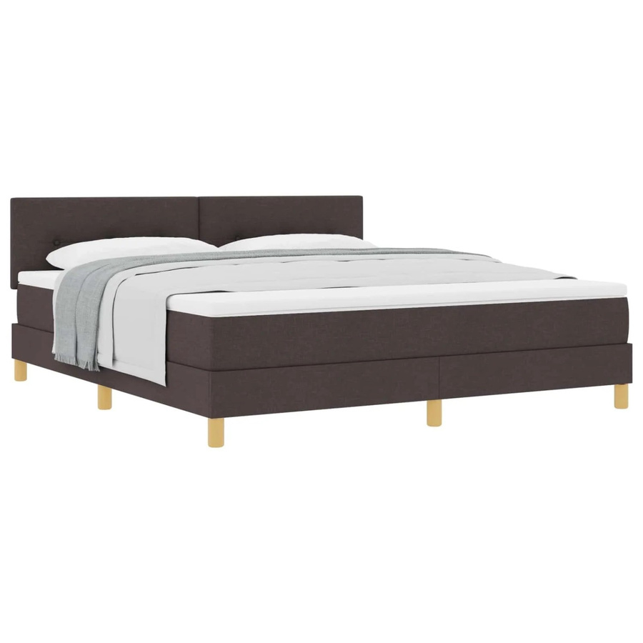 vidaXL Boxspringbett Hybrid mit Matratze und Taschenfederkern, Dunkelbraun, B/T/H: 180 x 200 x 280 cm - Bild 2