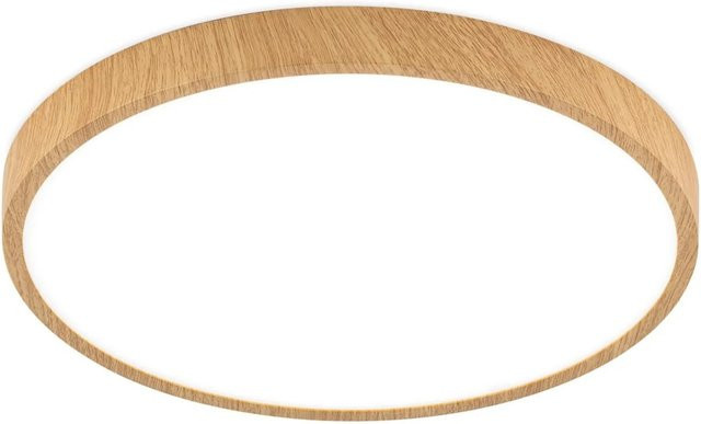 Orion Leuchten LED Deckenleuchte rund aus Holz und Chrom, Durchmesser: 28 cm, 28W, 2300LM, 3000K Warmweiß, Braun - Bild 1