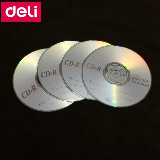 Deli 3725 CD-R Rohlinge beschreibbare Compact-Scheiben Silber 700 MB 80 Min. - Bild 1