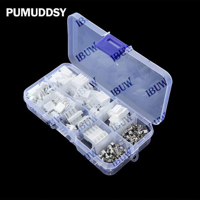JST VH 3,96mm Stecker Buchse Set, 120 Stück Kunststoffgehäuse Anschlussklemmen in Weiß - Bild 1