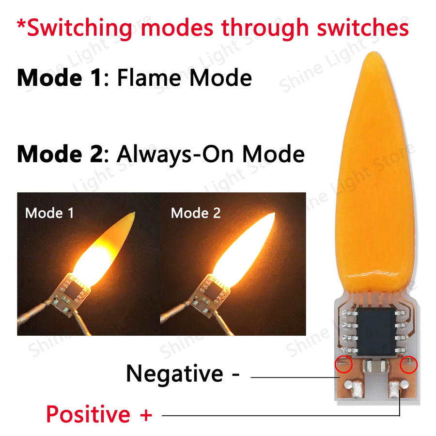 DT&ZM LED-Blitzkerzen mit 2 Modi und Flammen-Filament-Diode, 3 V, Orange - Bild 3