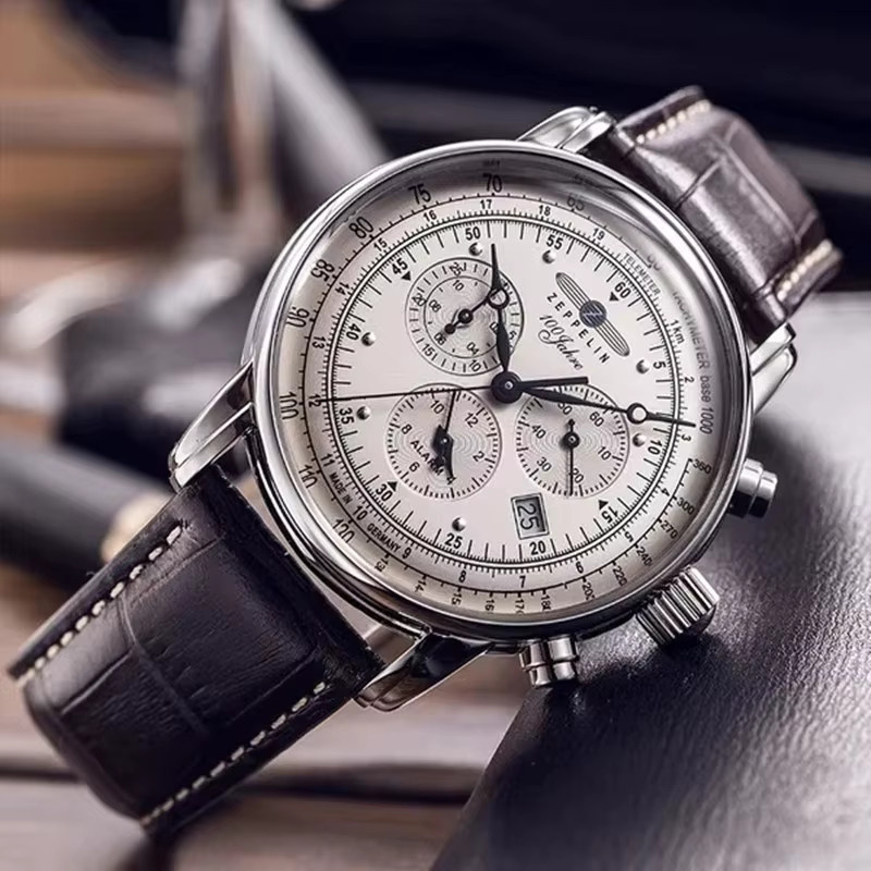 Zeppelin Armbanduhr Automatik, Edelstahl, Leder, Herren - Bild 3