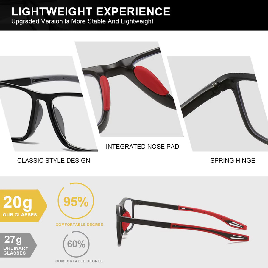 CRIXALIS Square Lesebrille, Vollrand, TR90, Unisex, black - Bild 2