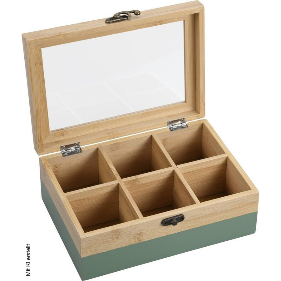 Kesper Teebox aus MDF in Natur mit Fächern B/H/L: 15 x 8,5 x 21,5 cm - Bild 2