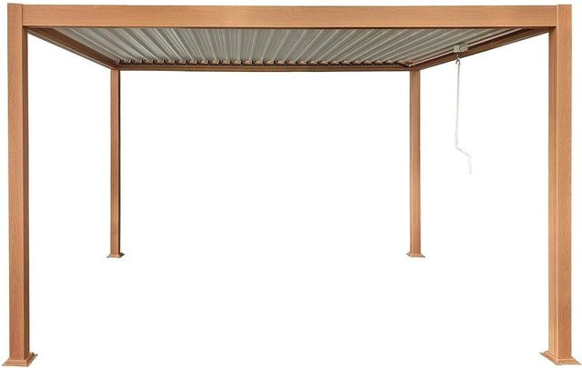 Vente-unique Selbsttragende Pergola Amalfi in Naturfarben Dunkel mit 400 cm Breite - Bild 1