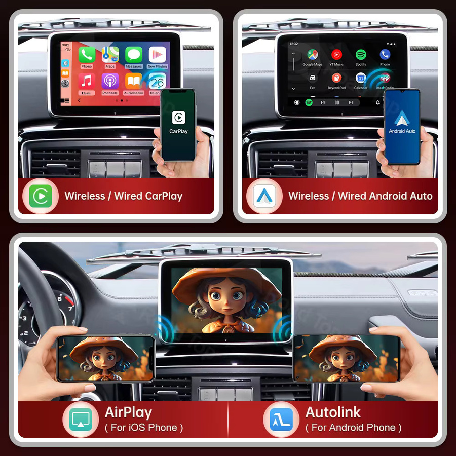 RoadTop Kabelloses CarPlay und Android Auto Interface für Mercedes Benz G-Klasse W463 (2012-2018) G63 G65 AMG G500 in Schwarz - Bild 2