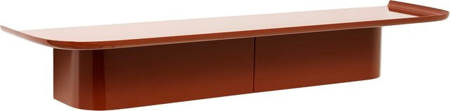 HAY Korpus Regal Garderobe L in Rot und Braun mit Wandmontage aus Metall und Holz - Bild 1