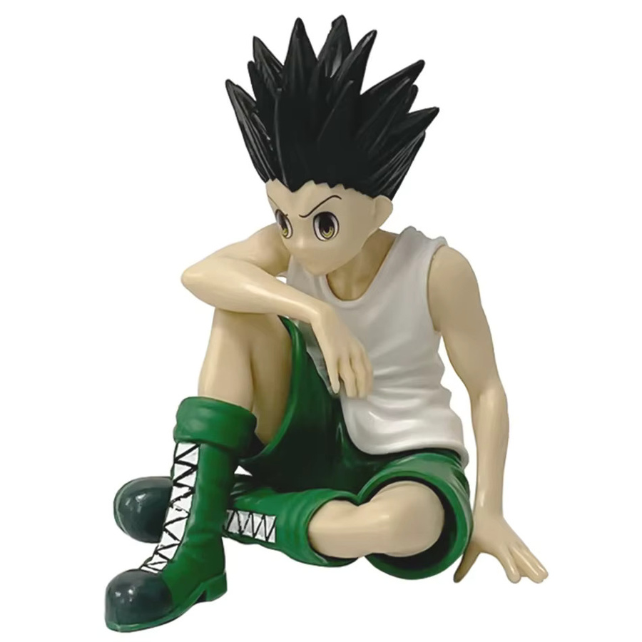 Bandai Hunter x Hunter Gon Freecss und Killua Zoldyck Anime Figuren Set aus PVC, Sitzende Figuren in Multicolor für Desktop und Sammler - Bild 2