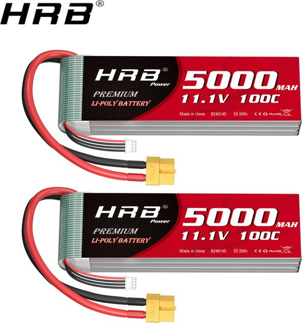 HRB Lipo-Akku 5000mAh mit XT60 Anschluss für RC Quadcopter, Hubschrauber, Boot, Auto und Flugzeug - Bild 1