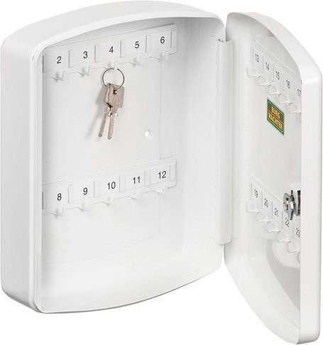 Burg Wächter Schlüsselbox KB 24 mit 24 Haken in Weiß B/H/T: 20 x 25,5 x 7,5 cm - Bild 1