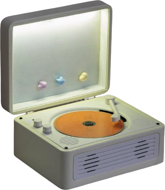 Bytelike Multifunktionaler Retro Lautsprecher mit CD-Player und LED-Beleuchtung in Weiß - Bild 1
