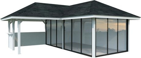 PALMAKO Pavillon Bianca aus Fichtenholz in Weiss, B/T/H: 672 x 672 x 319 cm - Bild 1