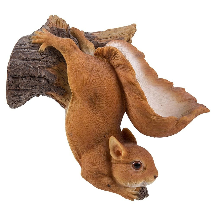 HotAnt Vogelfutterspender mit Eichhörnchen an Baum in Braun aus Polystone - Bild 2