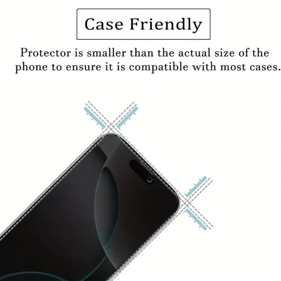 6-in-1 Anti-Peeping Displayschutzfolie mit Kameraobjektivschutz für iPhone 11 12 13 14 15 16 17 Pro Max Plus und Air - Bild 4