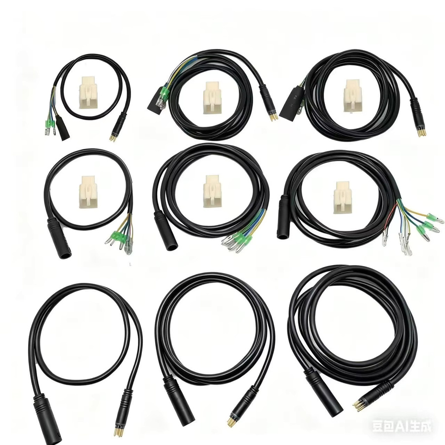 Julet Elektrische Fahrrad Radnabe Motor Kabel Verlängerung 9-Pin Umwandlungslinie mit wasserdichten Steckern in Schwarz - Bild 4