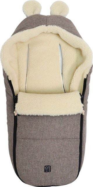 Kaiser Winterfußsack HOODY MAUS WOOL aus Wolle für Babyschalen in Braun - Bild 1