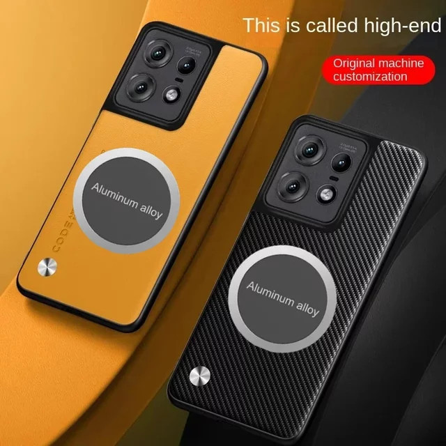 Motorola Magnetische Carbonfaser Schutzhülle für Moto Edge 70 60 50 Pro Fusion Ultra 40 Neo 30 G100 G06 G85/55 in Schwarz und Multicolour - Bild 1