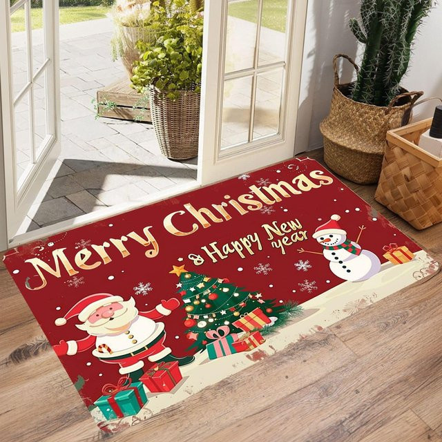 VIKAMA Weihnachts-Fußmatte für den Außen- und Innenbereich mit Frohe Weihnachten Motiv, B/T: 60 x 40 cm - Bild 1