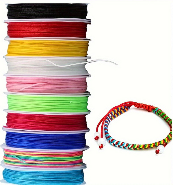 JHNBY Nylonschnur, 1,0 mm, geflochten, 10 Stück, verschiedene Farben, Unisex - Bild 1