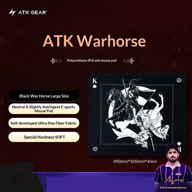 ATK Battle Rider Mousepad mit Originalillustration für Esports-FPS-Spiele wie Valorant Delta - Bild 1