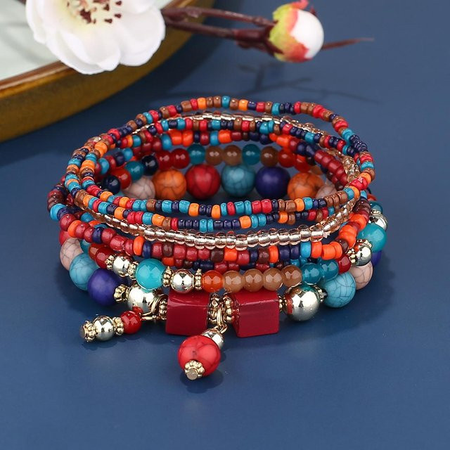 YIRAN Armband-Set, Perle, Bunt, Zinnlegierung, Unisex - Bild 1