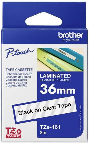Brother Schriftbandkassette TZe-161 für P-touch, Breite: 36 mm, Länge: 8 m, Farbe: Transparent mit schwarzer Schrift - Bild 1