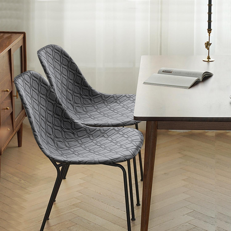 Yiran Furniture Jacquard Eames Schalenstuhlbezug im nordischen Design, B/T/H: 35 x 38 x 38 cm - Bild 3