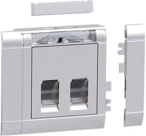 Hager Elektro-Sockelleisten-Zubehör Geräteeinsatz RJ45 in Weiß und Silber - Bild 1