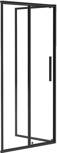 Vente-unique Duschwand Toroni Schwarz, Schiebetür, Rechteckig, Breite: 100 cm - Bild 1