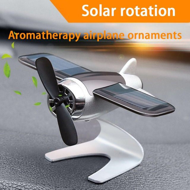 Solarflugzeug als kreative Autodekoration und Schreibtisch-Dekoration in Silber von A Family Of Home Textiles - Bild 1