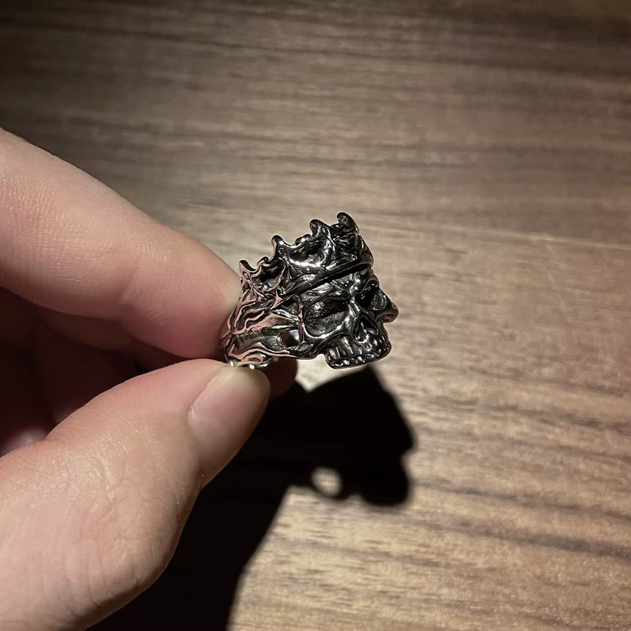 LENNIK Ring Krone Schädel, Silber, Herren - Bild 3