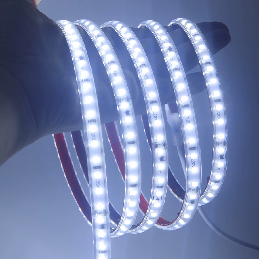 HEGEHE Dimmbarer LED-Streifen mit Timer und Selbstklebefolie, Wasserdichtes RGB SMD Bandlicht mit 120 LEDs, AC 220V, Farben: Rot, Grün, Blau, Weiß - Bild 5