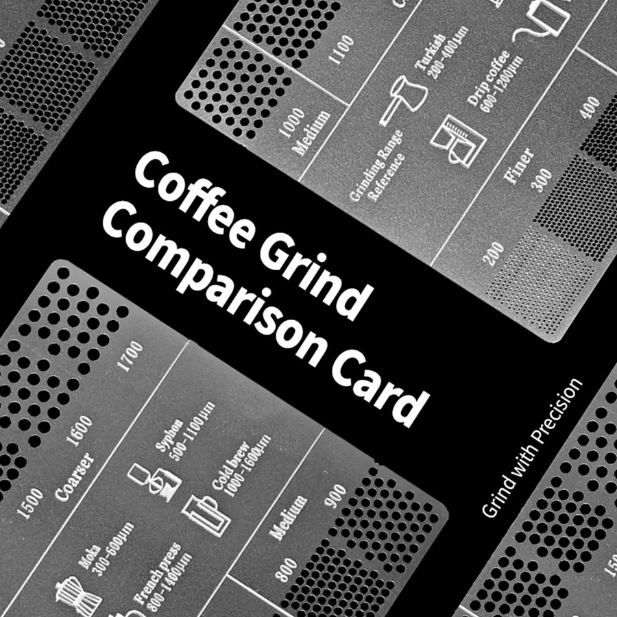OANKR Kaffeemahl-Referenzkarte aus Edelstahl in Silber, Messstab für professionelles Kaffee-Zubehör mit 200-1700µm - Bild 5