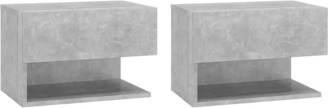 vidaXL Wand-Nachttische 2er-Set Modell 4 aus Holzwerkstoff in Betongrau, B/T/H: 29,5 x 30,0 x 29,5 cm - Bild 1