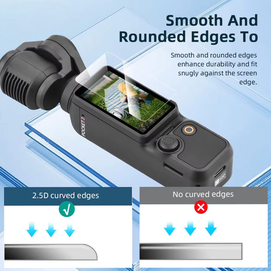 DJI OSMO Pocket 3 und 4 Objektiv-Schutzglas mit gehärtetem Displayschutz, transparent, staubdichtes Kamera-Zubehör - Bild 5