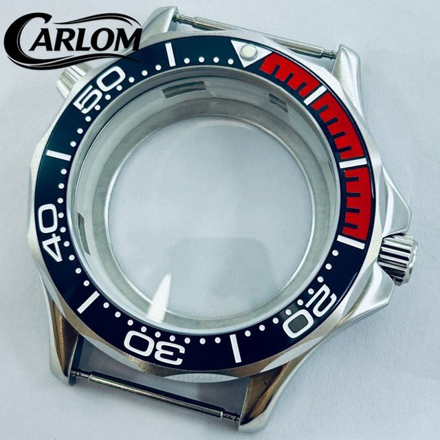 Carloms Uhrengehäuse, 41 mm, Keramik, Dunkelblau, Rot, Silber - Bild 1