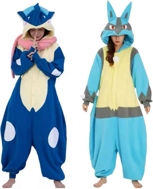 Bandai Pokémon Greninja Onesie Kigurumi Lucario Pyjamas, Unisex, Blau - Bild 1