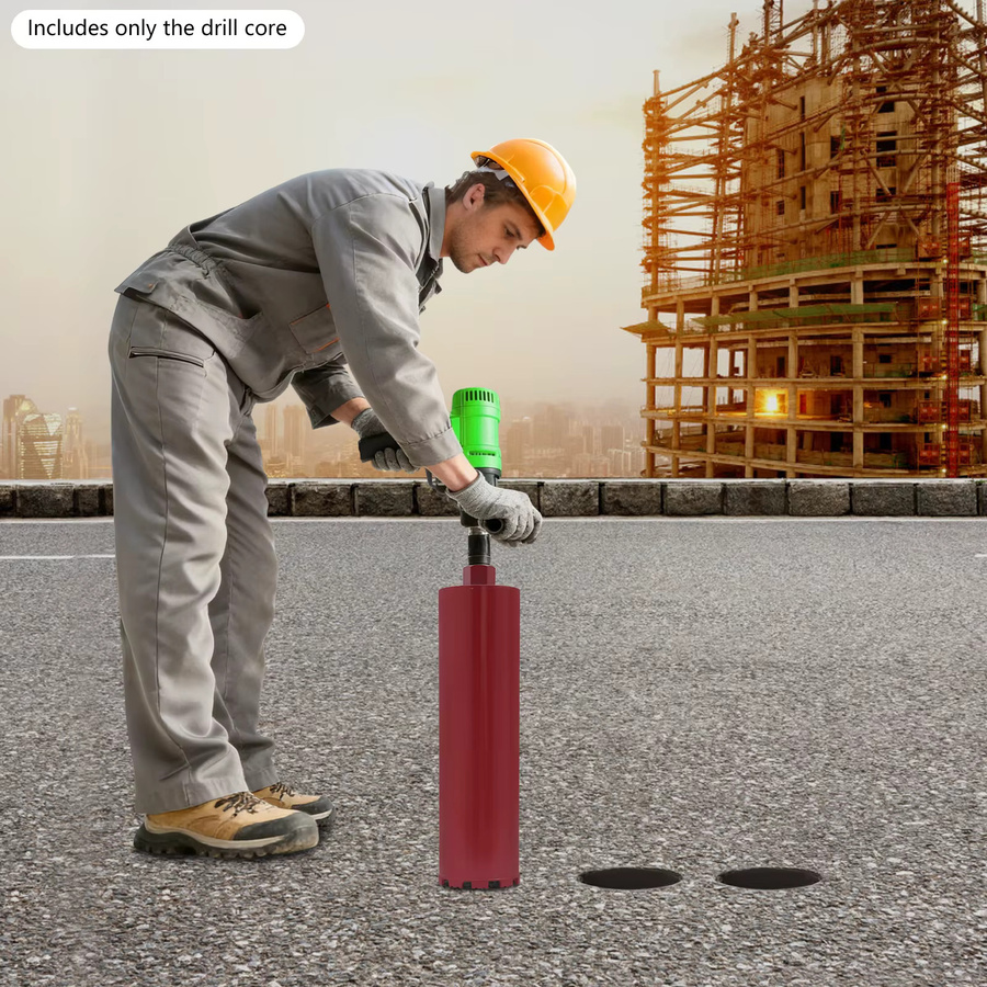 Diamant-Kernbohrer M22 Roter Diamant mit Great-Wall-Zähnen für Beton, Ziegel, Stein und Asphalt, Effektive Bohrtiefe 410 mm, Konzentrischer Schaft für Nassbohrung - Bild 3