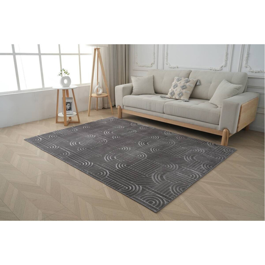 Kayoom Teppich Calma in Anthrazit mit Linienmuster, modern und pflegeleicht, B/L: 120 x 160 cm - Bild 2
