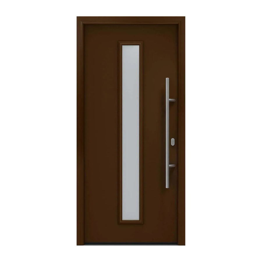 EcoStar Haustür Isopro IP 020S mit Glaseinsatz in Terrabraun, B: 110 cm, H: 210 cm, DIN Rechtsausführung - Bild 2