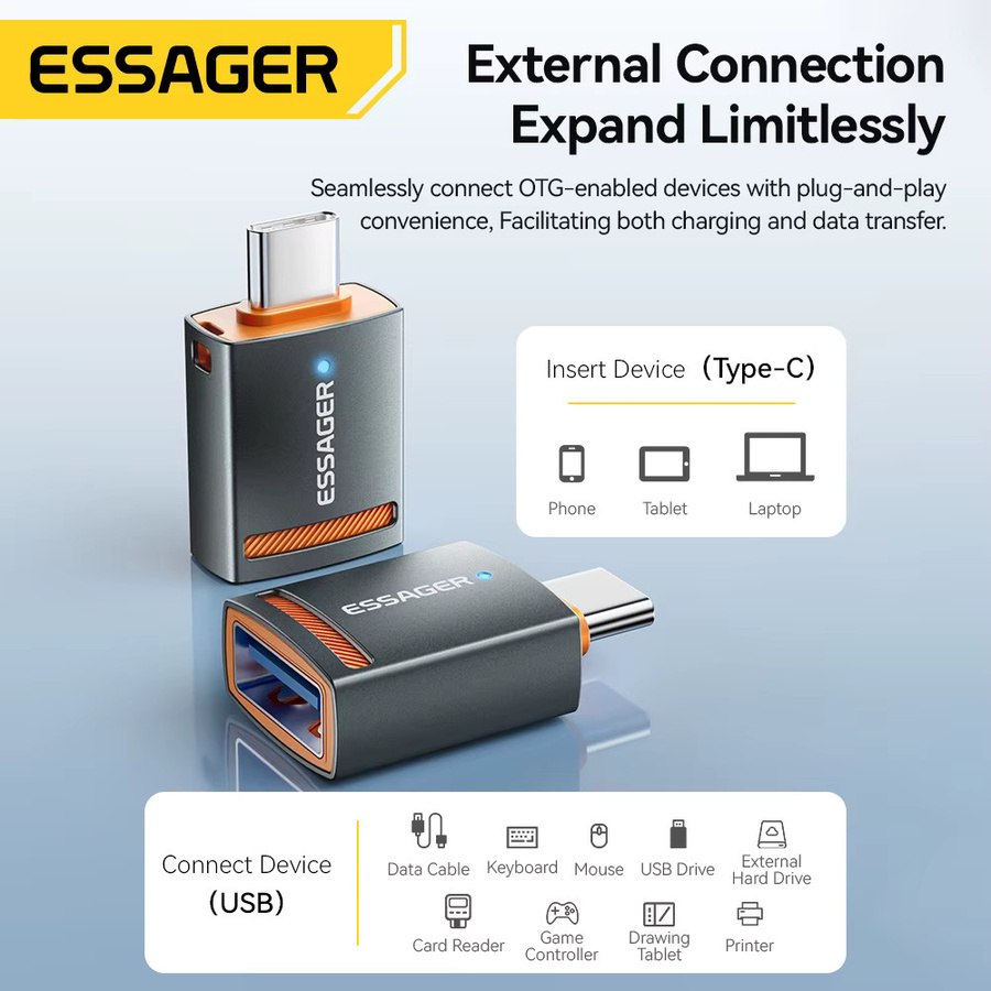 Essager USB 3.0 OTG-Adapter Typ-C auf USB-A und Micro-USB Konverter für iPad, Macbook und Xiaomi - Bild 2