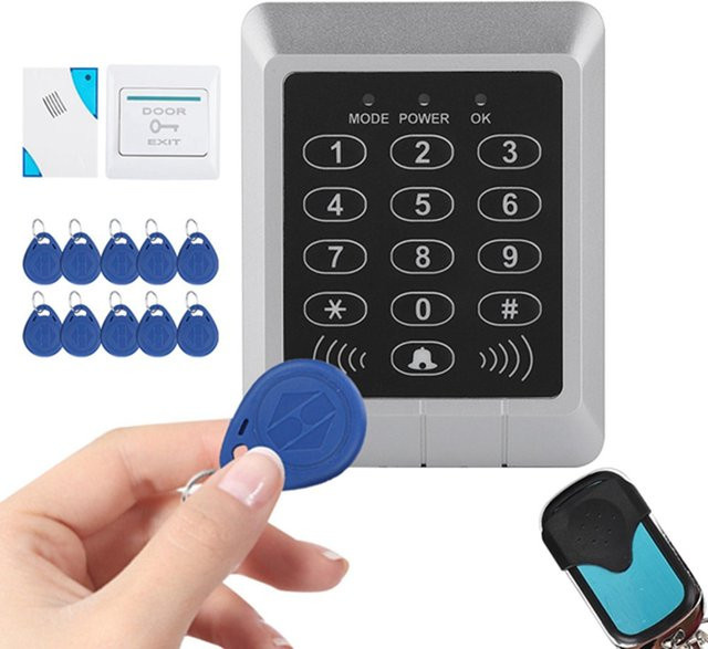 Nensit Elektromagnetisches Türschloss-Kit mit Zugangskontrollkarte und Passwort in Schwarz - Bild 1