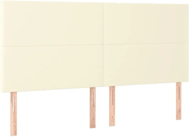 vidaXL LED Kopfteil in Creme aus Kunstleder mit integrierter Beleuchtung und USB-Ladeport, B/T/H: 180 x 5 x 118 cm - Bild 1